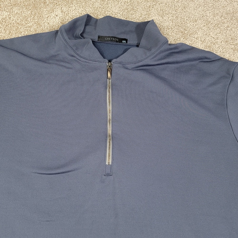 Greyson Mens XXL Quarter Zip Pullover Slate Blue Long Sleeve Golf Activewear